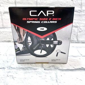 NIB CAP Barbell Olympic size 2” metal spring barbell collars